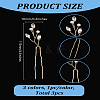 3Pcs 3 Colors Brass Rhinestone Hair Forks MRMJ-LP0001-06-2