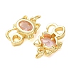 Brass Micro Pave Pink Cubic Zirconia Pendants CU-E003-11G-B-2