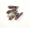 Natural Amethyst Pointed Pendants G-P309-03-3