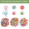 1080Pcs 3 Colors Opaque Acrylic Beads MACR-SZ0001-51-2