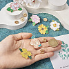  6Pcs 6 Style Flower Enamel Pin JEWB-TA0001-13-12