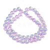 Half Electroplate Baking Paint Glass Beads Strands EGLA-K061-11A-AB04-2