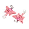 Glass Seed Beads Butterfly Stud Earrings EJEW-MZ00351-03-4