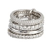 Brass Micro Pave Cubic Zirconia Plain Band Finger Rings for Women RJEW-P160-01I-P-4