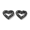 Heart Shape Polymer Clay Rhinestone Beads CLAY-NH0001-09B-05-1