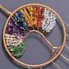7 Chakra Copper Wire Wrapped Natural Mixed Stone Chips Tree of Life Suncatchers HJEW-F027-08-3