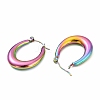 Ion Plating(IP) 304 Stainless Steel Chunky Oval Hoop Earrings for Women EJEW-F283-08MC-2