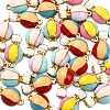 30Pcs 3 Colors Alloy Enamel Pendants ENAM-CJ0002-38-5