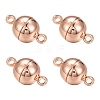 Rack Plating Brass Magnetic Clasps with Loops LS-KK-F801-02B-RG-3