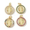 Brass Micro Pave Cubic Zirconia with Shell Pendants KK-Z115-04G-1