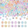 240Pcs 8 Colors Crackle Transparent Glass Beads GLAA-TA0004-19-1