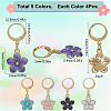 Flower Alloy Enamel Pendant Decorations HJEW-SC00039-2