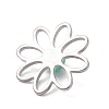 201 Stainless Steel Pave Gemstone Flower Cabochons PALLOY-JF03492-5