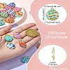 40Pcs 20 Styles Printed Alloy Pendants FIND-CJ0011-18-8