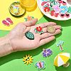 36Pcs 18 Styles Beach Theme PVC Cabochons FIND-CJ0011-23-4