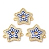 Rack Plating Brass Micro Pave Clear Cubic Zirconia Star Connector Charms KK-K385-091G-2