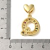 Rack Plating Brass Micro Pave Clear Cubic Zirconia Perdants KK-C067-12G-Q-3
