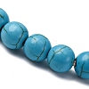 Synthetic Turquoise Round Beaded Stretch Bracelets BJEW-F203-02-2