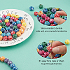 Printed Natural Wooden Beads WOOD-FH0001-54-4