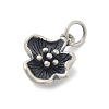 925 Sterling Silver Flower Charms with Jump Rings and 925 Stamp STER-M021-02AS-03-2