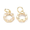 Brass Clear Cubic Zirconia Charms ZIRC-B010-25G-2