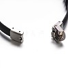Jewelry Black Color PU Leather Cord Bracelets BJEW-G467-16-3