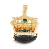Brass Micro Pave Cubic Zirconia Pendants CU-CBAB3AD-05G-02-1