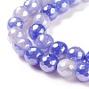 Round Natural Electroplated Blue Agate Beads G-P447-A04-01-3