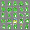 50Pcs Frog PET Waterproof Stickers PW-WG8FDD0-01-5