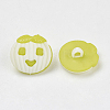 Acrylic Apple Shank Buttons X-BUTT-E042-07-2