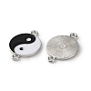 Alloy Black & White Enamel Yin-yang Connector Charms PALLOY-V009-10P-2