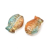 Electroplate and Golden Metal Enlaced Glass Beads EGLA-T029-01G-2