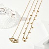 304 Stainless Steel Stackable Double Layer Necklaces NJEW-S435-03G-A-3