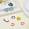 5 Pairs 5 Color 316 Stainless Steel Enamel Ring Hoop Earrings EJEW-DC0001-39B-4