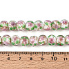 Handmade Lampwork Inner Flower Rondelle Beads Strands LAMP-T022-24K-4
