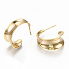 Semicircular Brass Stud Earrings X-KK-T062-39G-NF-3