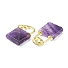 Natural Amethyst Pendants G-P453-01G-A-RS-3