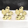 Flower Brass Stud Earrings EJEW-F358-03A-G-1