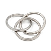 201 Stainless Steel Trinity Interlocking Ring Finger Rings FS-WG6776A-04-3