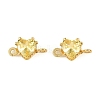 Brass Pave Cubic Zirconia Heart Connector Charms KK-P347-02G-01-2