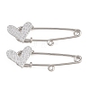 Crisscross Heart 304 Stainless Steel Safety Pins Brooch Findings SA-CBA098D-15E-P01-1