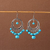 Bohemian tassel turquoise earrings JU8957-33-1