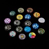 Mosaic Printed Glass Half Round/Dome Cabochons GGLA-N004-16mm-G-8