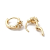 Brass with Clear Cubic Zirconia Hoop Earrings EJEW-B035-42KCG-2