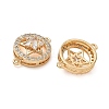 Brass Micro Pave Clear Cubic Zirconia Connector Charms CU-CBA3F77-09G-2