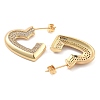 Brass Pave Cubic Zirconia Stud Earrings EJEW-U005-11G-2