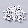  50g Opaque Acrylic Horizontal Hole Letter Beads SACR-TA0001-19B-1