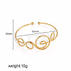 304 Stainless Steel Spiral Geometric Upper Arm Cuff Bangles for Women WGCF51B-02-1