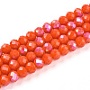 Electroplate Opaque Solid Color Glass Beads Strands EGLA-A044-P6mm-L03-1-1