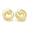 Rack Plating Big Conch Snail Brass Stud Earrrings EJEW-L097-09G-1